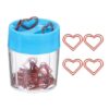 YOKIVE Paper Clip Heart Bookmark Holder Bright Red, 40Pcs | Small Cute Rust-Proof Metal with Blue Magnetic Box for Office Home Wedding Photo Crafts Document Note Desk Organizer