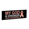 Yoladsume My God is Stronger Than Endometrial Cancer Awareness Fighter Transparent Acrylic Desk Nameplate Durable Shatter-Resistant Personalized Desk Decor