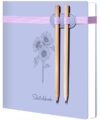 Yoment Hardcover Sketch Book, Sketchbook for Drawing with 2 Pencils, 150GSM Thick Paper, Square Art Sketch Book Drawing Paper Book 160 Pages Sketch Pad Journal for Women Adults,Gift Boxed,Purple