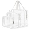 Yomjarl Board Game Storage Bags, 3 Pack Clear PVC Game Organizer Cases with Zipper and Handle, Portable Storage Holder for Puzzles, Card Games, A4 Papers, Magazines, Craft Hobby Supplies