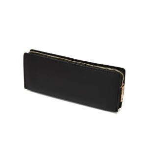 YONBEN Pencil Case Lightweight and Durable Ideal Pencil Pouch (Black,Faux leather)