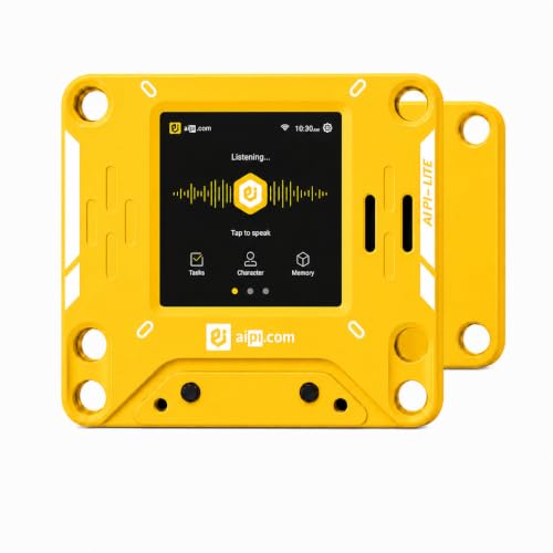 YONBO AIPI-Lite AI Robot ChatGPT Powered, Realistic Voice Acting, Emotional Conversation, Long-Term Memory, Voiceprint Recognition Desktop Robot Assistan with Battery for Aesthetic Support (Yellow)