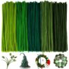 YONOVO 500 Pcs Green Pipe Cleaners 6mm Thick 12 inch Long (Gradient Green)