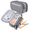 YONZONE Large Capacity Pencil Case Big Pencil Bag Pouch High Storage Pen Pencil Holder Marker Portable Office Stationery Desk Organizer Makeup Bag Adults, Gray