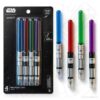 Yoobi x Star Wars Lightsaber Pens, Pack of 4 Ballpoint Pens, Authentic Lightsaber Molded Pen Set with Black Ink, Smooth Writing Office & School Supplies, Star Wars Gifts for Kids, Teens & Adults