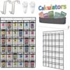 Yoojahow 36 Pocket Calculator Holder for Classroom Calculator Storage Organizer over The Door Hanging Storage Rack with Clear PVC Pockets, Number Stickers for Back to School Exam Room