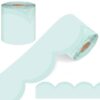 YooNotee 65 Ft Pastel Glass Green Scalloped Bulletin Board Borders for Classroom Border Trim Decoration Pastel Contrasting Bulletin Board Roll for Back to School Chalkboard Wall Office Decor