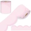 YooNotee 65 Ft Pastel Pink Bulletin Board Borders for Classroom Scalloped Border Trim Decoration Pastel Contrasting Bulletin Board Roll for Back to School Chalkboard Classroom Wall Office Decor