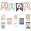 YooNotee Reading Corner Decor for Classroom, Elementary School Bulletin Board Kits Composition Notebook Letter Decor for Kindergarten Library Back to School Wall Decors(Boho Colors)