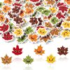Yopyame 60Pcs Fall Leaves Mini Eraser for Kids Bulk Assorted Novelty Maple Leaf Pencil Eraser Cute Puzzle Erasers Desk Pet School Classroom Prizes Student Homework Rewards Gift Filling Party Favors