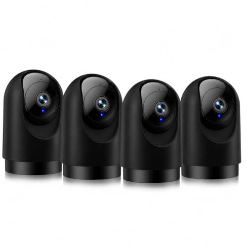 YOTON Indoor Security Camera 4pcs, 2K 360° WiFi Baby Monitor & Pet Camera with Motion Tracking, 2-Way Audio, Night Vision, SD/Cloud, Compatible with Alexa & Google Home, 2.4/5GHz