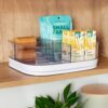 YouCopia MagicTrack Turntable with 4 Bins, Rectangle Lazy Susan Organizer