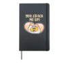 You Crack Me Up! Funny egg with humor saying to fried egg Hardcover Journal, Black