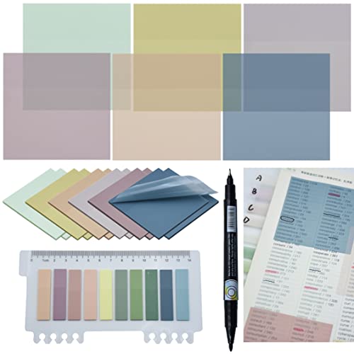 YOUDEFUL 800Pcs Transparent Sticky Notes, 3"x3" Clear Sticky Notes, Waterproof Translucent Sticky Note Pads for Books Annotation, Clear Post it Notes for Bible Study, School, Office(Morandi)