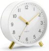 YouJabz Back to School Silent Analog Quartz Alarm Clock for Kids Bedroom,Night Light, Battery Operated, Fashionable Round Metal