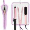Youlyveaw 2-in-1 Heat Resistant Mat & Bag, Oversized Curling Iron Holder Pad, Portable Travel Storage Cover Pouch for Flat Iron, Hair Straightener & Hot Hair Styling Tools (Purple)