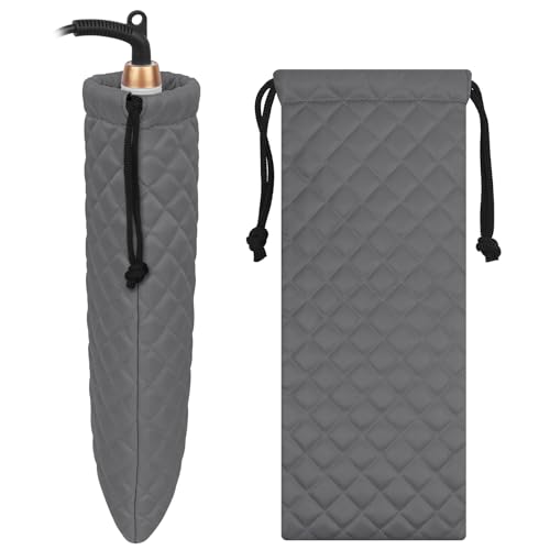 Youlyveaw Professional Hot Hair Tools Organizer Cover Bag Heat Resistant Travel Drawstring Storage Case Pouch for Curling Iron, Flat Iron, Hair Straightener and Styling Tool(14.2" x 5.9")