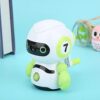 YOUTHINK Manual Pencil Sharpener Green Robot Shape ABS Plastic Hand Shake Pencil Sharpener with Smooth Cutting Surface and Foot Pad Design for Stable School Supplies