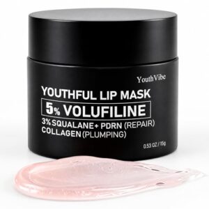 YouthVibe Lip Sleeping Mask – Advanced Hydrating Lip Mask with PDRN, Collagen & Hyaluronic Acid for Deep Moisture & Smooth Lip Texture Day & Night, Pack of 1