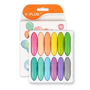 YPLUS Toddler Crayons, 12 Pastel Washable Peanut Crayons, No Toxic