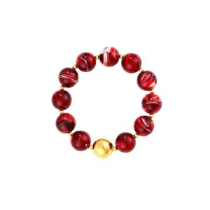 YQYSRJLS Chunky Beaded Colorful Necklace Bracelet for Women Statement Boho Summer Beachy Trendy Acrylic Resin Beads Jewelry (Red Bracelet)