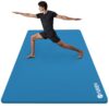 YR XL Yoga Mat 78"x35" Wide NBR Exercise Workout Mats for Home Gym Floor Fitness Pad, 10mm Thick Blue
