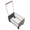 YSNOOWE Rolling Book Cart with Wheels for Office Organization and Storage, Heavy Duty Steel Basket Trolley with Pull Rod and Swivel Wheels, Portable Mobile Storage Cart for Library, Home,