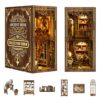YSWOOD WORLD Book Nook Kit, DIY Miniature House 3D Wooden Puzzle for Adults