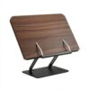 Ysyqkn Rotating Book Stand Adjustable Book Holder Desktop Reading Rack with Page Clips and Rotating Display Wood and Metal, Walnut Wood Color, Free Lift Multi-Function Reading Stand