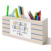 YTRGI Speech Therapy Gifts Pen Pencil Holder Organizer for Desk, Speech Language Pathologist Gifts, Boho Colorful SLP Mental Health Wooden Box Block Sign for Home Office Tabletop Decor
