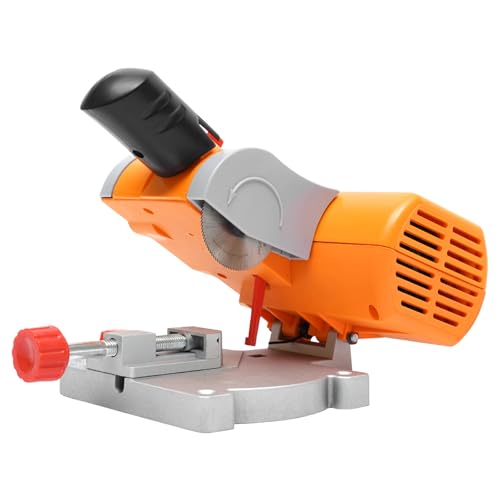 YUASDUU 45° Miter Mini Saw, 110V Electric Power Table Benchtop Cut-Off Chop Mini Cuts Wood Metal W/Clamping Tool Adjustable Cutting Angle 7800r/Min for Crafts Miniatures Metal Wood Plastic