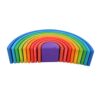 YUEHISY Wooden Stacking Building Toy, Semicircle Nesting Blocks with Safe Waterborne Paint, Eonal Stacker for Toddlers, Colorful Arch Bridge Set, Early Development Puzzle for Kids