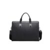 YUHFGCD Black Leather Laptop Tote Bag for Men Business