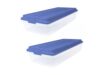 YUHSWO 63 Quart Clear Plastic Storage Bin with Latch Lid, Blue, 2 Pack