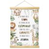 YUISLE Safari Jungle Animals Nursery Wall Decor, Animal Nursery Poster Hanger Frame for Classroom Bedroom, Animals Motivational Wall Art, 12x16 Inch-A18