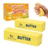 YUKIMOCHI Butter Squishy Toys 2 Pack,Slow Rising Butter Stick Squishies, Soft Sensory Fidget Stress Relief Squeeze Toys for Kids & Adults, Funny Desk Toy, Party Favors, Birthday Gifts