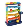Yunmeryker 4 Pieces Ball Kit Including Ball Ramp Toy Ball Game with Smooth-Sanded Balls and Hammer for Dexterity Suitable