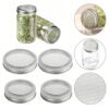 Yunnesdre 4-Pack 70mm Stainless Steel Sprouting Lids for Jars Broccoli-seeds, Fine Mesh Strainer Covers for Growing Organic Bean Sprouts at Home Kitchen