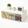 YUYURINI Stackable Drawer Organizer with 3 Drawer, Desktop Clear Storage Box for Stationary, Makeup, Jewelry, Office Craft Supplies