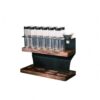 YWJLQH Coffee Bean Display Rack Coffee Storage Organizer Stand Holder with 12 Clear Jars Black Release Base Metal Frame Two Tier Suitable for Coffee Station countertop Setup prep Home Decoration