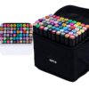 YWLUUOO 24pcs to 120Pcs Ergonomic Art Markers Set Double Tip Portable Design Suitable for Artists Students Double Tip