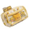 YWLUUOO Bear Pencil Bag with Note Paper, Stickers, Paper Clamp, Keychain for Girl, Large Capacity Pen Bag Keychain Clip Accessory
