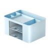 YWLUUOO Multipurpose Desk Organiser with 2 Drawers and 5 Compartments Desktop Pencil Storage Box for School Supplies ABS Desktop Organiser