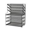 YWMJZEU 7 Desk File Organizer with Side Baskets Space-Saving 7-Tier Paper Sorter Ventilated Mail File Sorter Tray for Professionals, Office, Study Room, Classroom, 7-Tier Mesh File Organizer