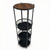 YWMJZEU Rolling Cart Wood Multi levelTier Folding Table with Shelves Space Saving Furniture for Living Room, Black
