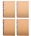 YYaaloa 8-Pack A5 Lined Sketch Book Soft Cover Spiral Notebooks Journals 120 Pages 5.7" x 8.3" Cream colored paper (A5 Lined brown 8pcs)