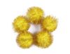 YYCRAFT 30pcs Large Glitter Tinsel Pom Poms Sparkle Balls for DIY Craft,Cat Toys-Yellow(1.5")