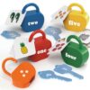 YYDeek Montessori Lock and Key Toddler Toys, Cause and Effect Sensory Learning Toys for 1 2 3 Year Old, Number Counting & Matching Game, Fine Motor Skills Preschool Travel Activities