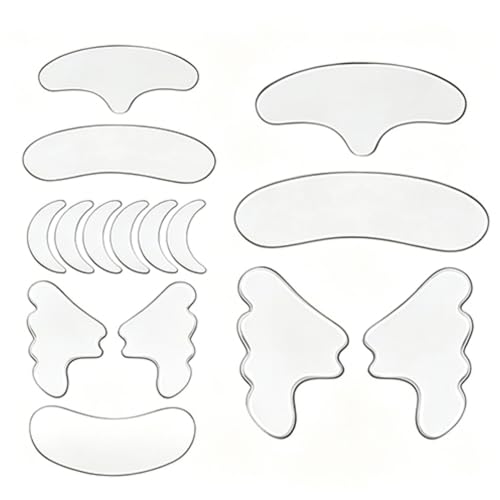 Yyksuip Neck Wrinkle Patches, Anti Wrinkle Silicone Facial Patches for Face Overnight to Reduce Fine Wrinkles, Reusable Anti-Ageing Wrinkles Treatment for Women 11 Pcs for daily use