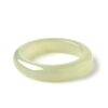 YYXRYL Natural Hotan Jade Ring, Genuine Green White Nephrite, Green with Relief-carved Ring, Stacking Band for Women and Men, Feng Shui Spiritual Gift (C-Light Green, 6.5)